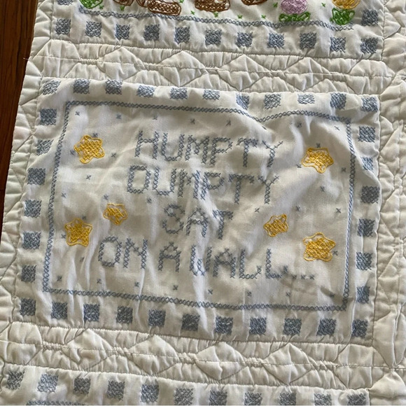 VTG Bucilla Mother Goose Rhymes Quilt (63480) Finished Quilt 30x33” Baby Blanket - Picture 6 of 15